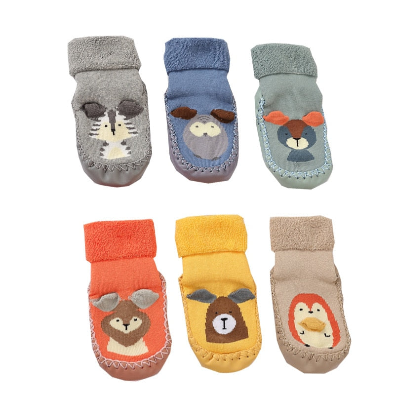 Toddler Socks With Rubber Soles -  cute designs