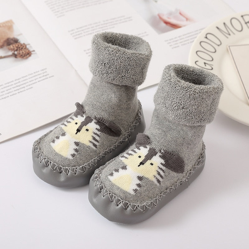 Toddler Socks With Rubber Soles -  cute designs