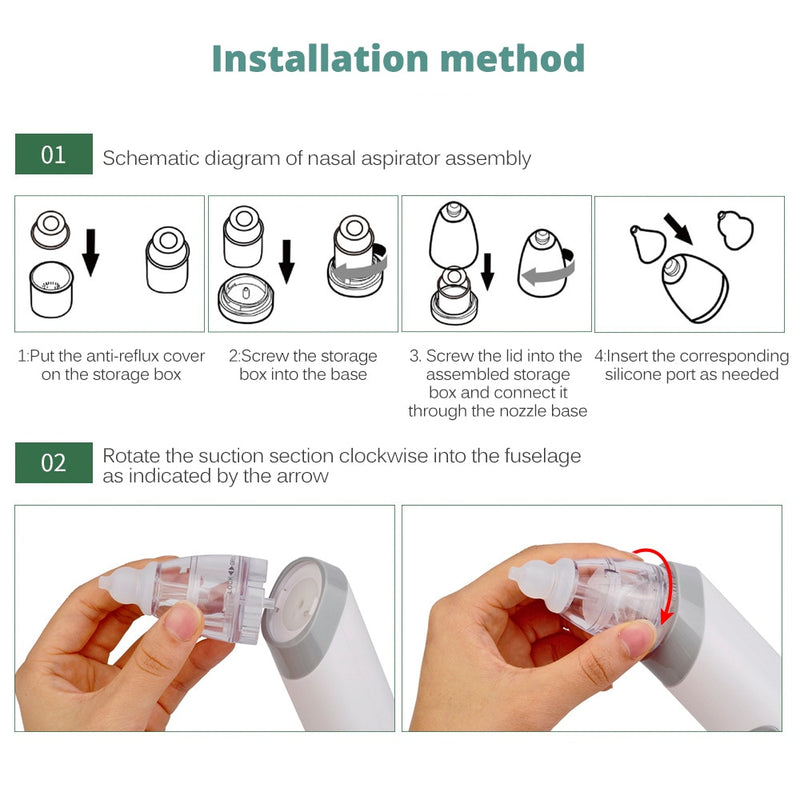 Baby Nasal Aspirator -  Adjustable suction Nose Cleaner.