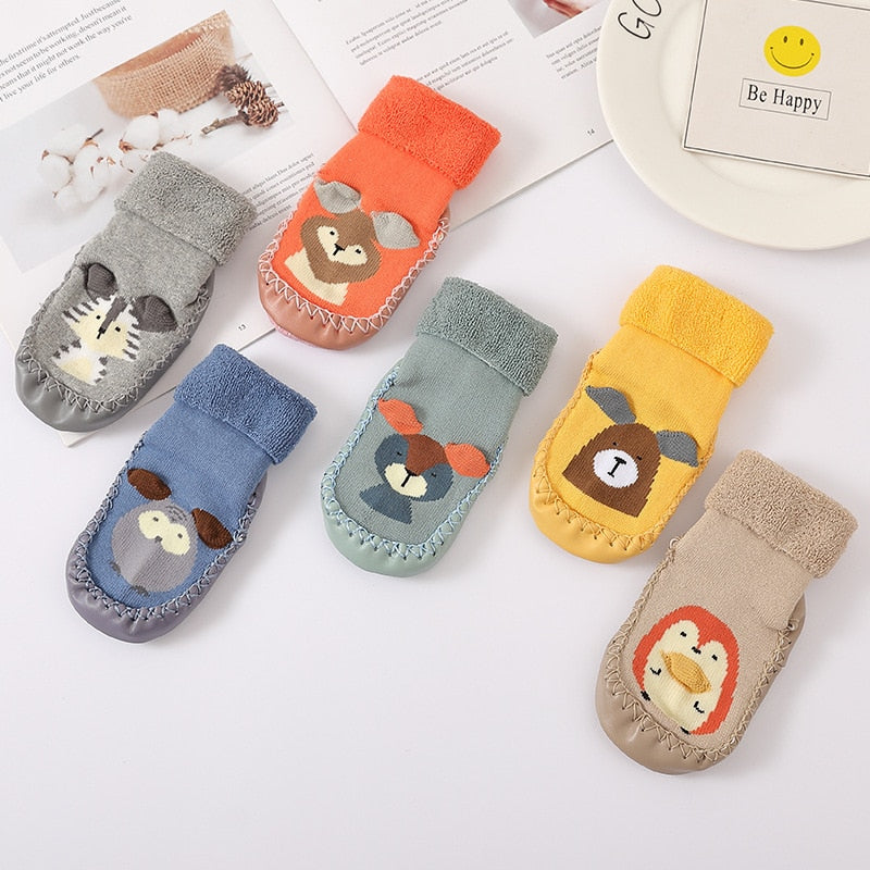 Toddler Socks With Rubber Soles -  cute designs