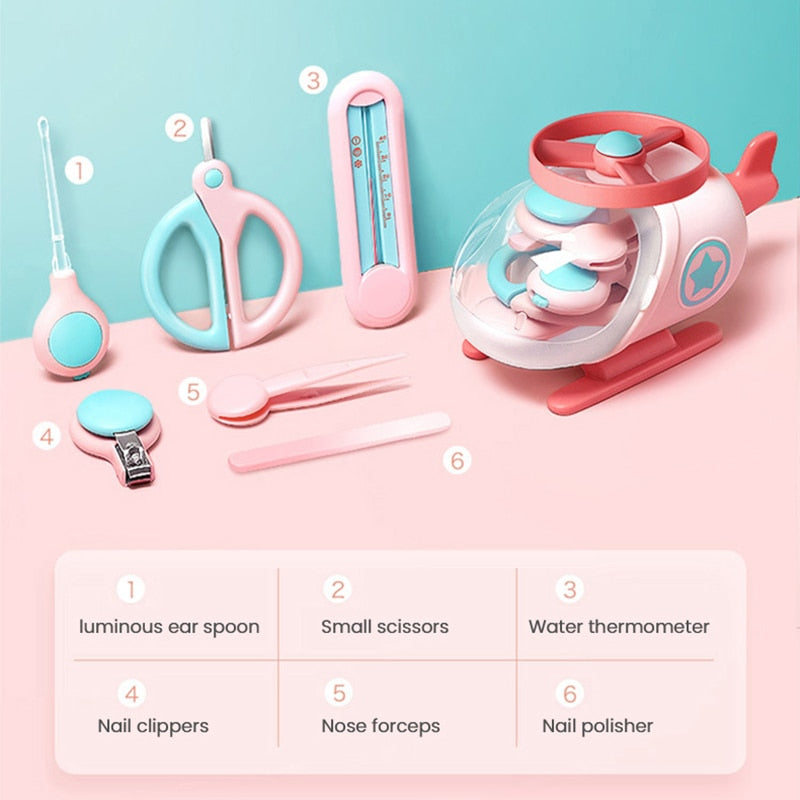 Baby helicopter Hygiene kit - 6PCS Newborn Baby full Manicure Kit